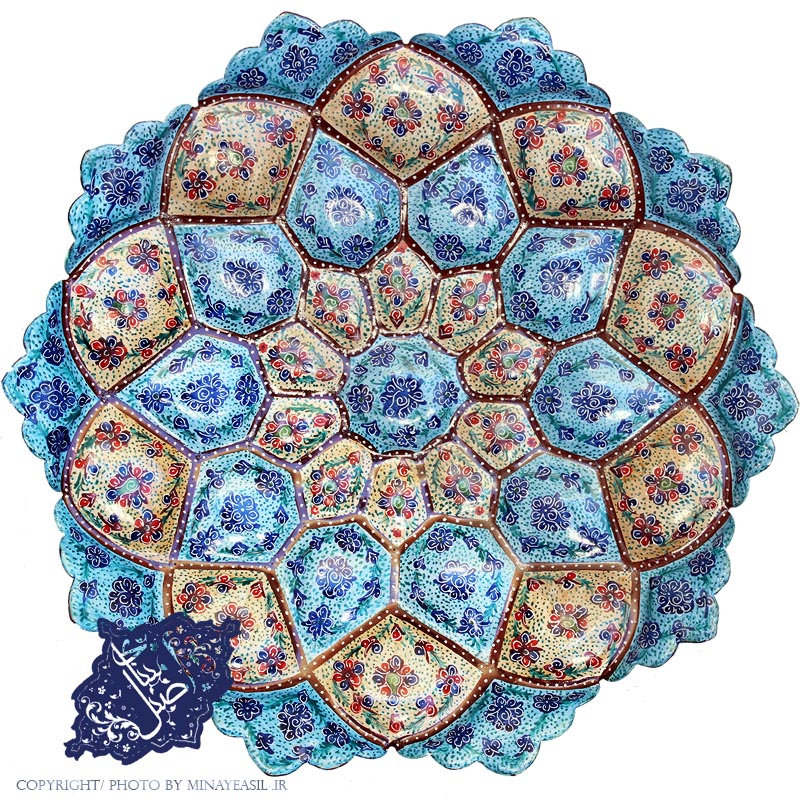 B20-1بشقاب میناکاری استاد اصغر مداح الحسینی 20 سانتی بشقاب میناکاری استاد اصغر مداح الحسینی 20 سانتی